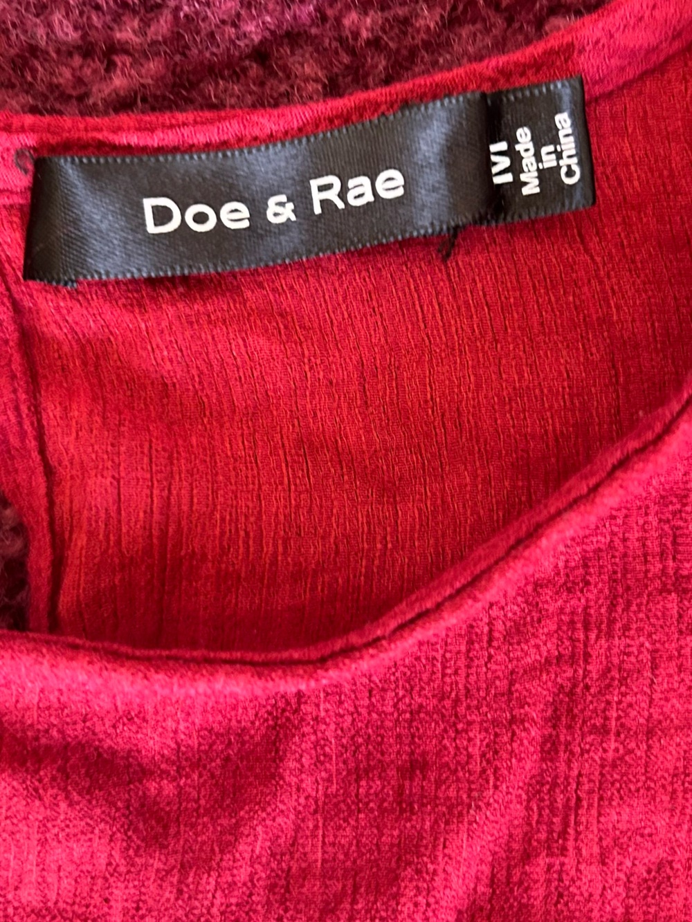 Doe & Rae Red Ruffle-Trim Long Sleeve Top - Picture 4 of 8